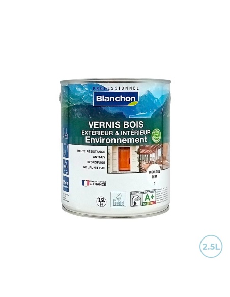 Vernis bois Blanchon environnement bio incolore mat 2,5L - Extérieur / intérieur