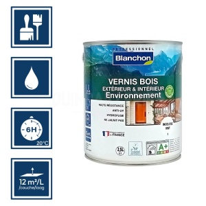 Vernis bois Blanchon environnement bio incolore mat 2,5L - Extérieur / intérieur 2