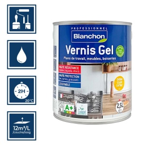 Vernis gel biologique Blanchon 2,5L chêne clair 2