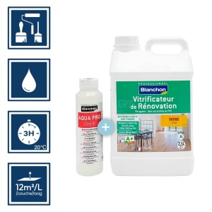 Vitrificateur rénovation parquet, escalier, bois - Blanchon satiné 2,75L 2