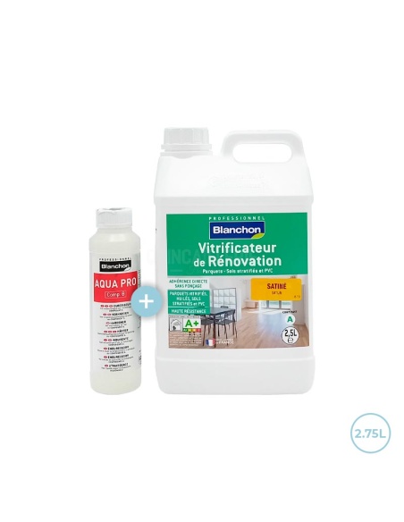 Vitrificateur rénovation parquet, escalier, bois - Blanchon satiné 2,75L