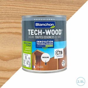 Lasure Blanchon tech-wood 2,5L incolore - Pour tous types de bois