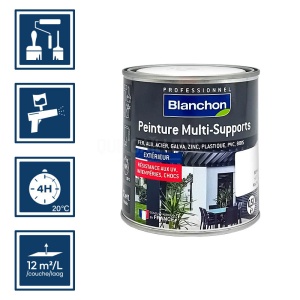 Peinture Blanchon multi-supports ral 9016 blanc satiné 0,5L 2