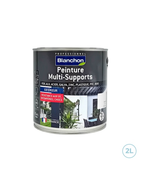 Peinture multi-supports ral 9016 blanc satiné 2L - Blanchon