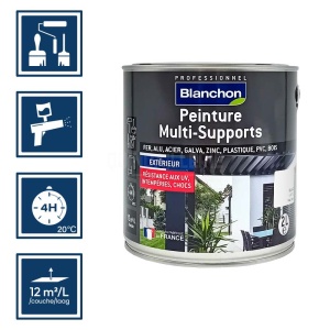 Peinture multi-supports ral 9016 blanc satiné 2L - Blanchon 2