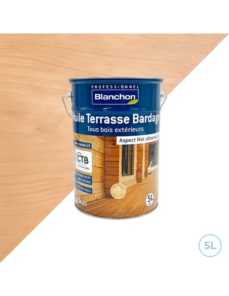 Huile bois naturel terrasse bardage 5L - Blanchon
