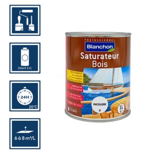 Blanchon saturateur bois boiseries extérieures 1L - Incolore 2