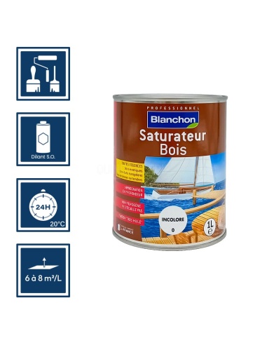 Caractéristiques Blanchon saturateur bois boiseries extérieures 1L - Incolore