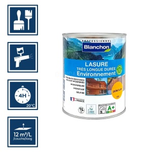 Blanchon - Lasure longue tenue bio environnement chêne clair 1L 2