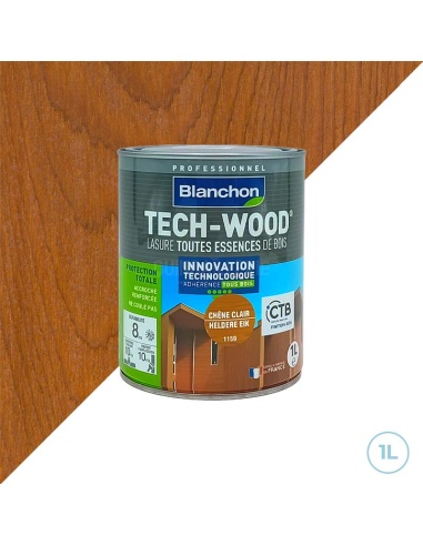 Blanchon lasure tech-wood pour boiserie extérieures - Chêne clair 1L