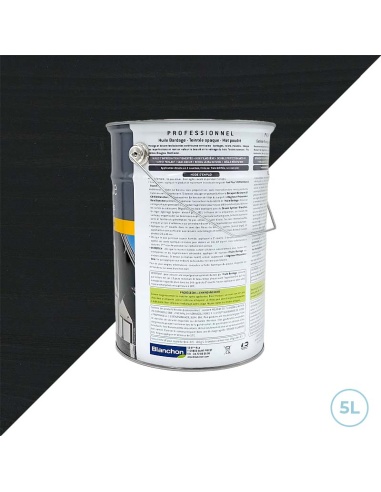 Huile bardage opaque noir charbon 5L Blanchon