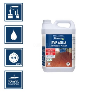Vitrificateur protection et finition bois - Blanchon SVP AQUA chêne ciré 5L 2
