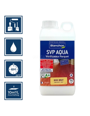 Vitrificateur bois brut SVP AQUA 1L - Blanchon