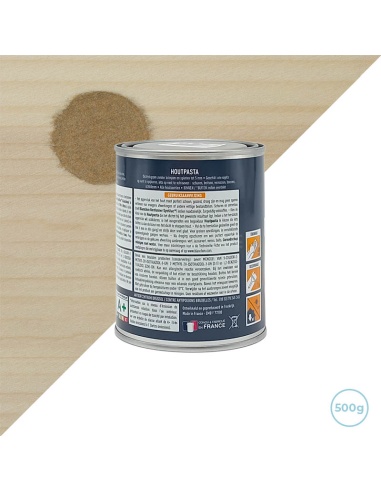 Pate Ă  bois pour intĂ©rieur et extĂ©rieur couleur chĂȘne moyen 500g - Blanchon