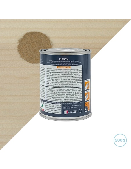 Pate à bois pour intérieur et extérieur couleur chêne moyen 500g - Blanchon