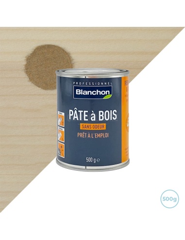 Pate à bois pour intérieur et extérieur couleur chêne moyen 500g - Blanchon