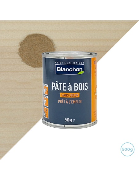 Pate à bois pour intérieur et extérieur couleur chêne moyen 500g - Blanchon
