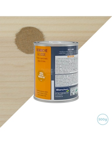 Pate Ă  bois pour intĂ©rieur et extĂ©rieur couleur chĂȘne moyen 500g - Blanchon