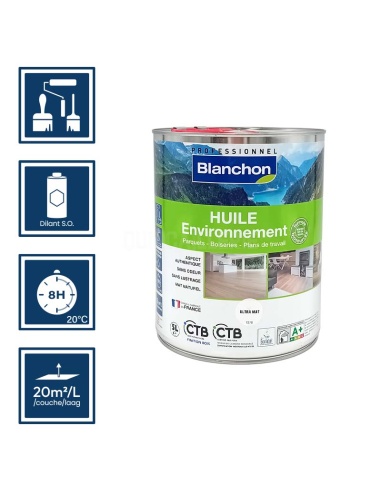 Pictos : application; temps de séchage; application pistolet; 15m²/l/couche