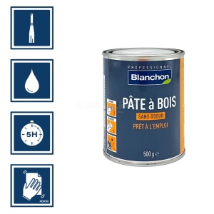 Pâte à bois pour bois hêtre 500g Blanchon 2
