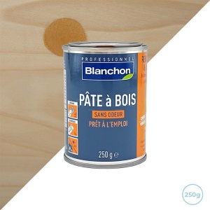 Pate à bois pour rayures, fissures, trous - Couleur chêne doré 250g - Blanchon
