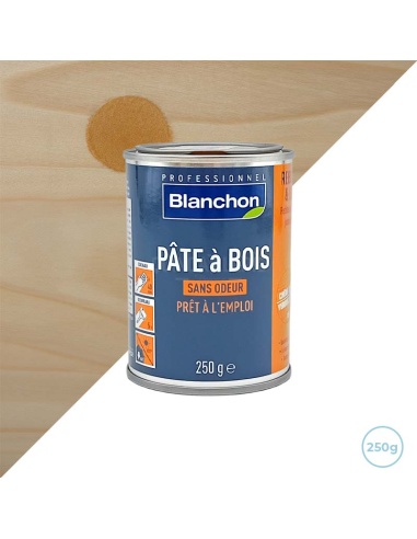 Pate à bois pour rayures, fissures, trous - Couleur chêne doré 250g - Blanchon