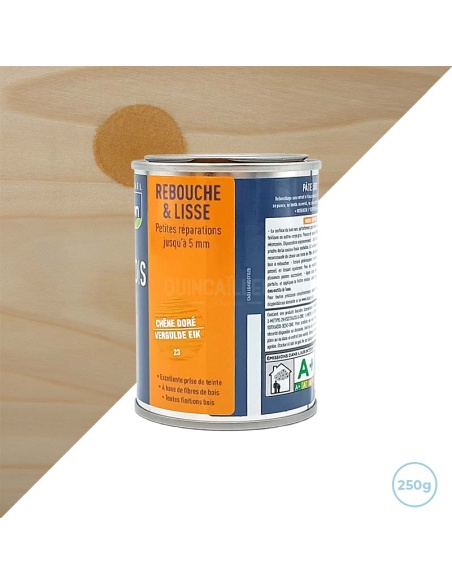 Pate à bois pour rayures, fissures, trous - Couleur chêne doré 250g - Blanchon