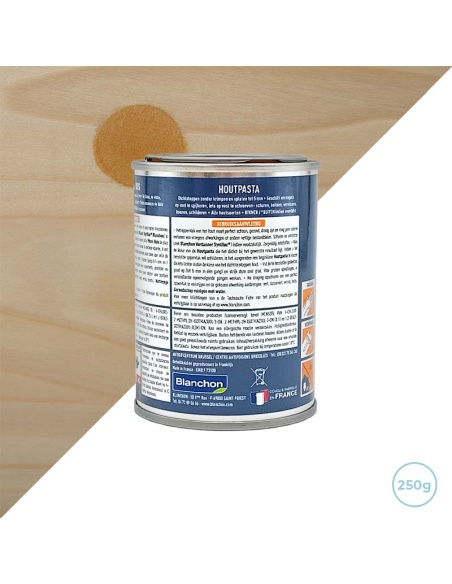 Pate à bois pour rayures, fissures, trous - Couleur chêne doré 250g - Blanchon