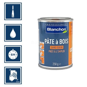 Pate à bois pour rayures, fissures, trous - Couleur chêne doré 250g - Blanchon 2