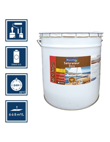 Pictos : application; temps de séchage 24h; nettoyage au diluant s.o; 6-8m²/l/couche