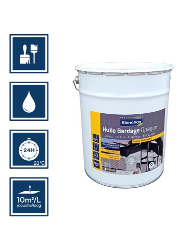 Pictos : application; temps de séchage 24h; nettoyage à l'eau; 10m²/l/couche