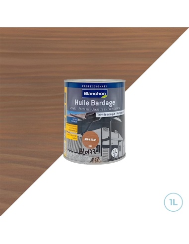 Huile pour bois extérieurs verticaux - Teinte red cedar - Bardages, portails, volets 1L