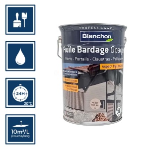 Blanchon huile bardage opaque pin brut 5L 2