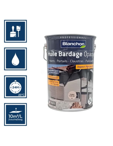 Pictos : application; temps de séchage 24h; nettoyage à l'eau; 10m²/l/couche