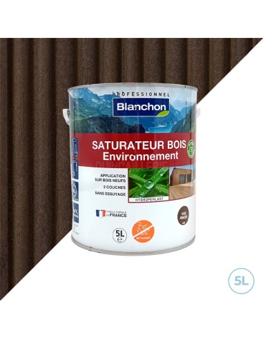 Saturateur bois environnement biosourcé Blanchon 5L - Bois foncé
