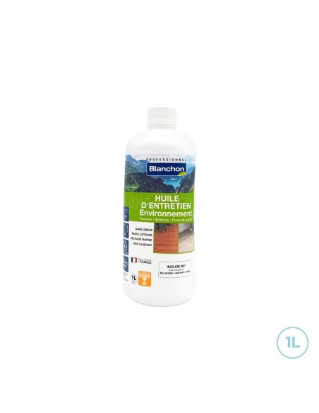Huile d'entretien environnement incolore mat - 1L éco-responsable
