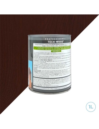 Lasure tech-wood tous types de bois brun acajou - Blanchon 1L