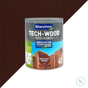 Lasure tech-wood tous types de bois brun acajou - Blanchon 1L