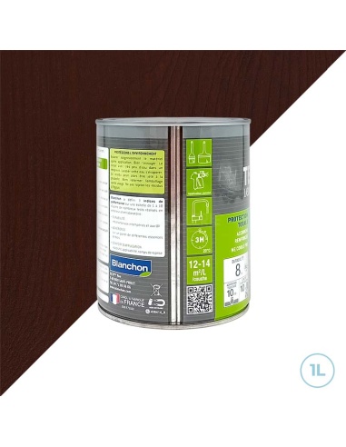 Lasure tech-wood tous types de bois brun acajou - Blanchon 1L
