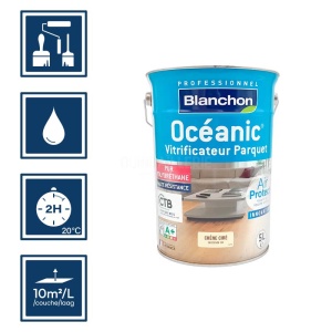 Vitrificateur Océanic Air Protect chêne ciré protection et finition bois - Blanchon 5L 2