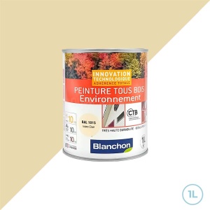 Peinture pour toutes boiseries environnement ral 1015 ivoire clair 1L - Blanchon