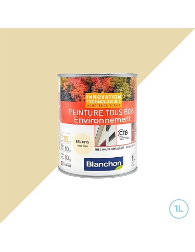 Peinture pour toutes boiseries environnement ral 1015 ivoire clair 1L - Blanchon
