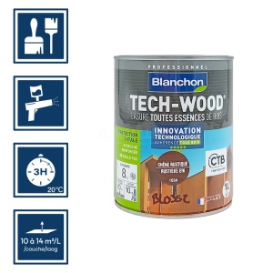 Blanchon lasure tech-wood - Chêne rustique - 1L tous types de bois 2