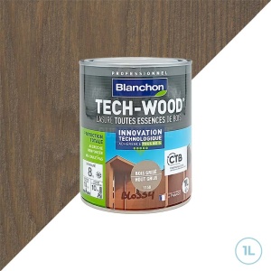 Blanchon - lasure tech-wood bois grise 1L  - Bois verticaux extérieurs