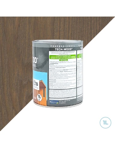 Blanchon - lasure tech-wood bois grise 1L  - Bois verticaux extérieurs