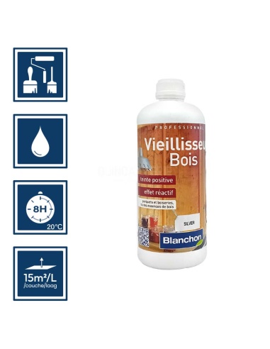 Pictos : application pinceaux rouleaux; recouvrable 8h; nettoyage ustensiles à l'eau; rendement 15m²/l/couche
