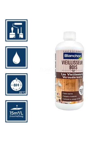 Pictos : application pinceaux rouleaux; recouvrable 8h; nettoyage ustensiles à l'eau; rendement 15m²/l/couche