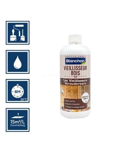 Pictos : application pinceaux rouleaux; recouvrable 8h; nettoyage ustensiles à l'eau; rendement 15m²/l/couche