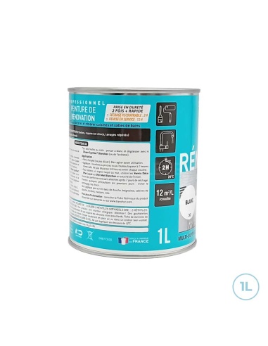 Peinture de rénovation blanc 1L Blanchon - Pour cuisine et salle de bains