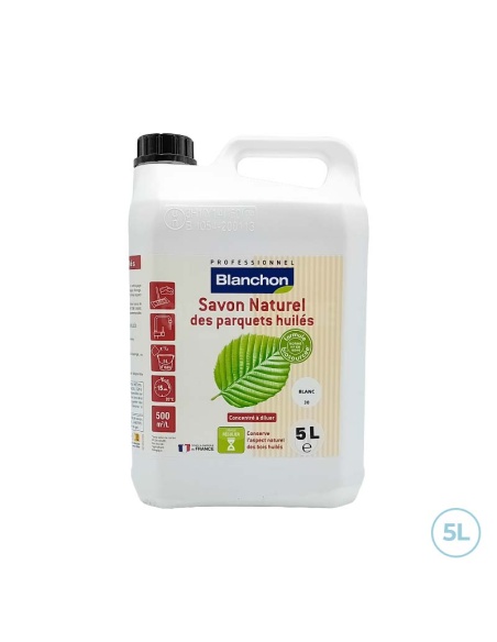 Savon naturel des parquets huilés biosourcé blanc 5L Blanchon